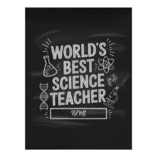 Chalkboard-Geschenk für den besten Wissenschaftsle Poster