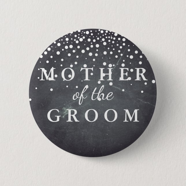 Chalkboard Glitzer Mutter der Groomehe Button (Vorderseite)