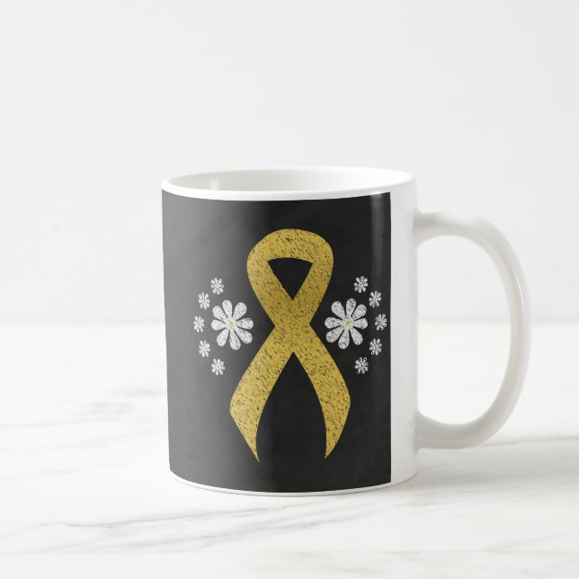 Chalkboard Gold Awareness Ribbon Kaffeetasse (Rechts)