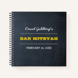 Chalkboard Gold Bar Mitzvah Gästebuch Notizbuch