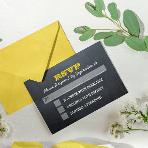 Chalkboard Gold Bar Mitzvah RSVP-Karte RSVP Karte