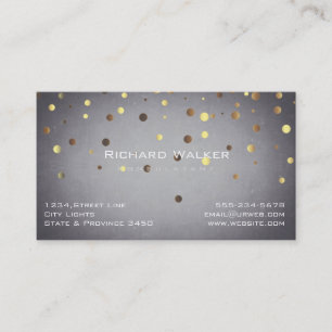 Chalkboard Gold Confetti Beruflich Black Visitenkarte