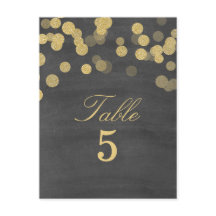 Chalkboard Gold Glitzer Hochzeit Tischnummer