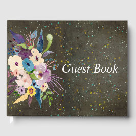 Chalkboard Gold Silver Stars Constellation Wedding Gästebuch