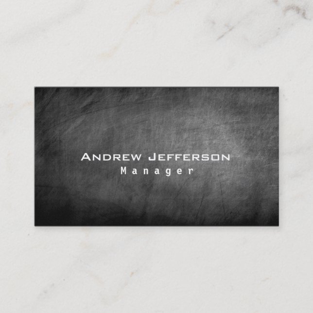 Chalkboard Grau Manager Business Card Visitenkarte (Vorderseite)