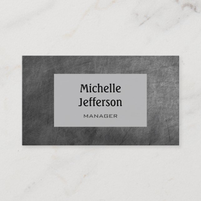 Chalkboard Grau-Muster Trendy Business Card Visitenkarte (Vorderseite)