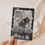 Chalkboard Greenery Foto Weihnachtskarte Feiertagskarte<br><div class="desc">Chalkboard Greenery Foto Weihnachtskarte</div>