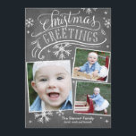 Chalkboard Greetings Collection Einladung<br><div class="desc">Diese 3-Foto-Ferienkarte bietet handgeschriebene und kalligraphische Kunstwerke auf einem angesagten Chalkboard-Hintergrund.</div>
