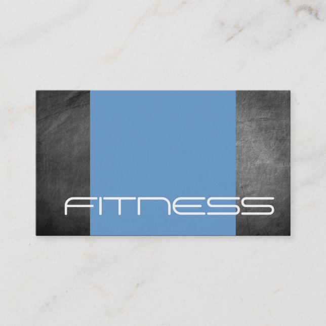 Chalkboard Grey Blue Fitness Carte de visite sport (Devant)