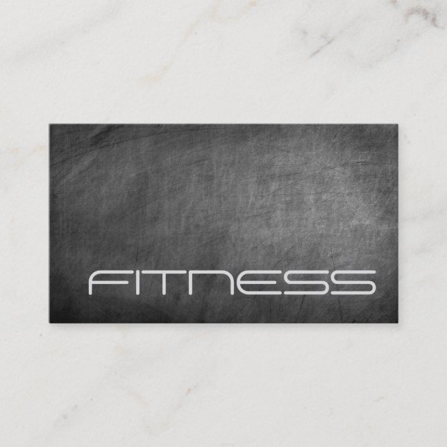 Chalkboard Grey Fitness Carte de visite sportif (Devant)