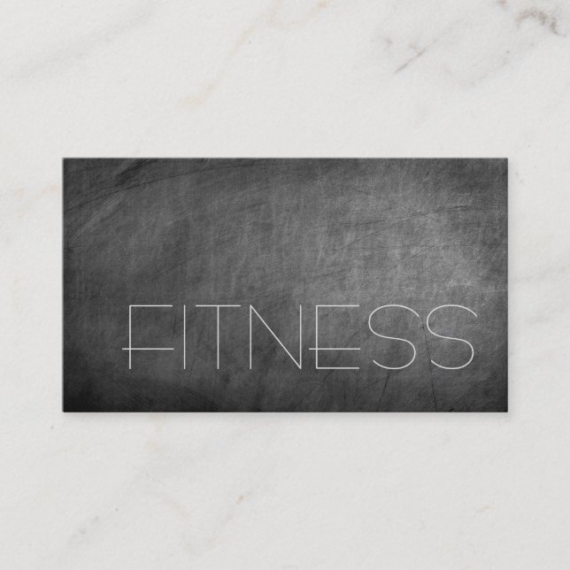 Chalkboard Grey Fitness Carte de visite sportif (Devant)