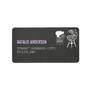 Chalkboard GRILLEN Baby Showmarke Adressaufkleber