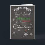 Chalkboard - Haben Sie sich selbst ein fröhlicher  Feiertagskarte<br><div class="desc">Trendy Chalkboard-Urlaubskarte mit Schneeflocken und "Habt euch ein frohes und helles Weihnachtsfest" auf der Vorderseite. von Robn entwickelt,  Grafik von Free Fotoshop Org</div>