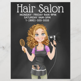 Chalkboard Hair Salon Werbeaktion Flyer
