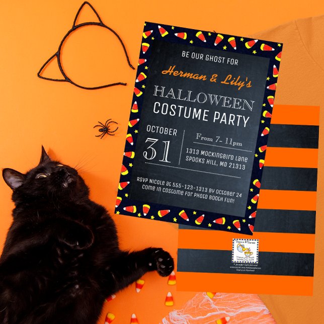 Chalkboard Halloween Party Invitation (Créateur téléchargé)