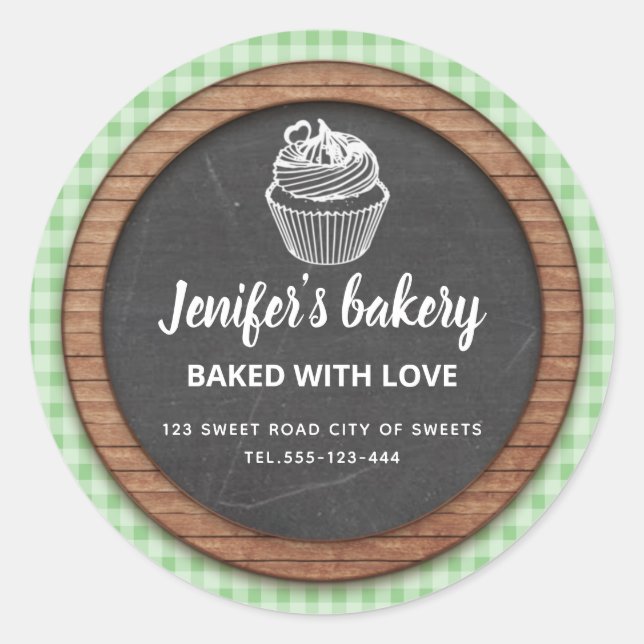 Chalkboard Hausgemachte Kuchen und Leckereien Clas Runder Aufkleber (Vorderseite)