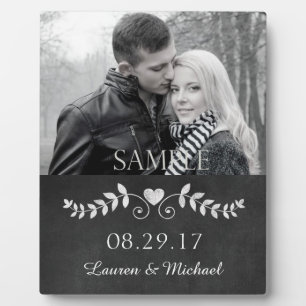 Chalkboard Heart Mariage Photo Keepsaké Plaque