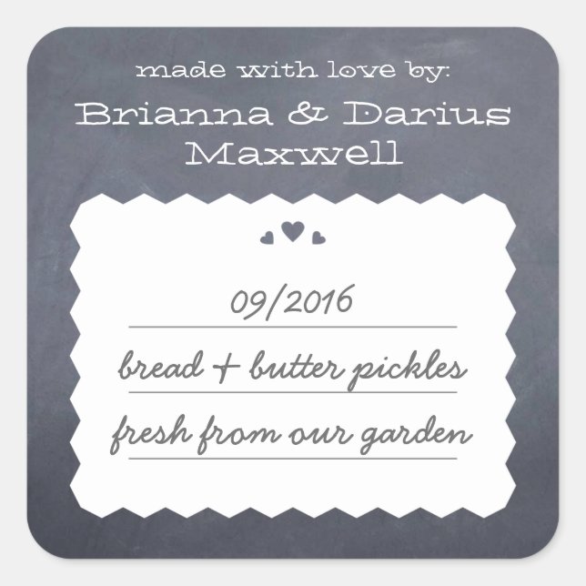 Chalkboard Hearts Alimentation Étiquette cadeau Au (Devant)