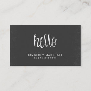 Chalkboard Hello Business Cards / Peach Visitenkarte
