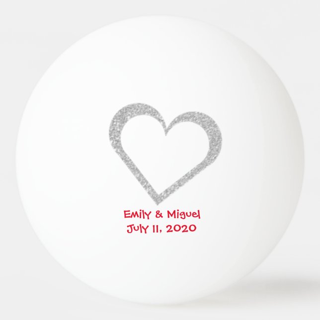 Chalkboard Herz Gastgeschenk Hochzeit Ping Pong Ba Tischtennisball (Vorderseite)
