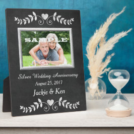 Chalkboard Herz Silver Jubiläum Keepake Fotoplatte