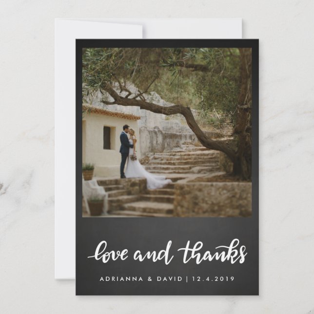 Chalkboard Hochzeit Liebe und danke | Foto (Vorderseite)