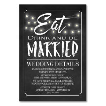Chalkboard Hochzeitsempfangskarten