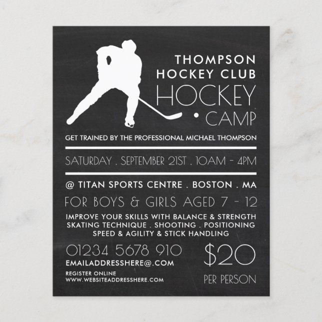 Chalkboard, Hockey Camp Advertising Flyer (Vorne)