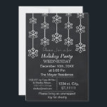Chalkboard Holiday Party Einladung<br><div class="desc">Schneeflocken im Chalkboard, Abendessen im Urlaub, Einladung zur Weihnachtsfeier</div>