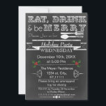 Chalkboard Holiday Party Einladung<br><div class="desc">Chalkboard essen, trinken & sich amüsieren, Feierabend, Weihnachtsfeier Einladung</div>