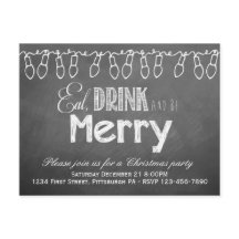 Chalkboard Holiday Party Postkarte Einladung
