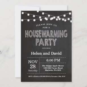 Chalkboard Housewarming Party Zuhause Sweet Zuhaus Einladung