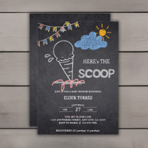 Chalkboard Ice Cream Scoop Zeichnend Babydusche
