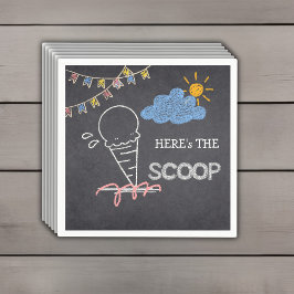 Chalkboard Ice Cream Scoop Zeichnend Babydusche Serviette