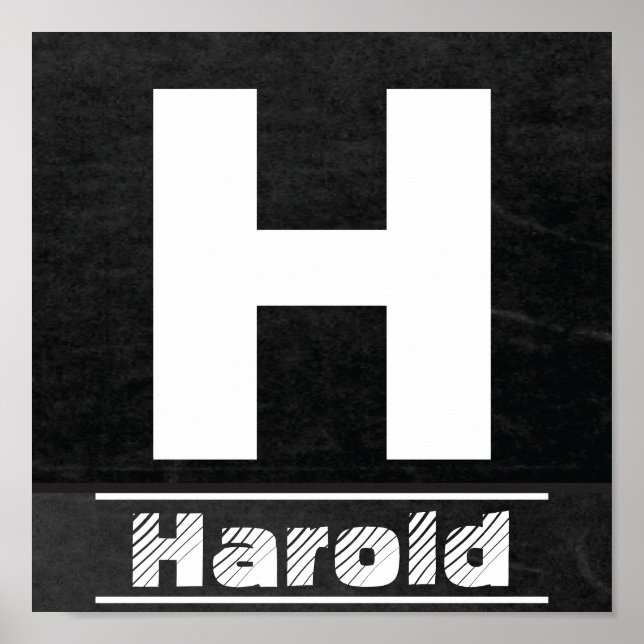 Chalkboard Initial H | Personalisieren Poster (Vorne)