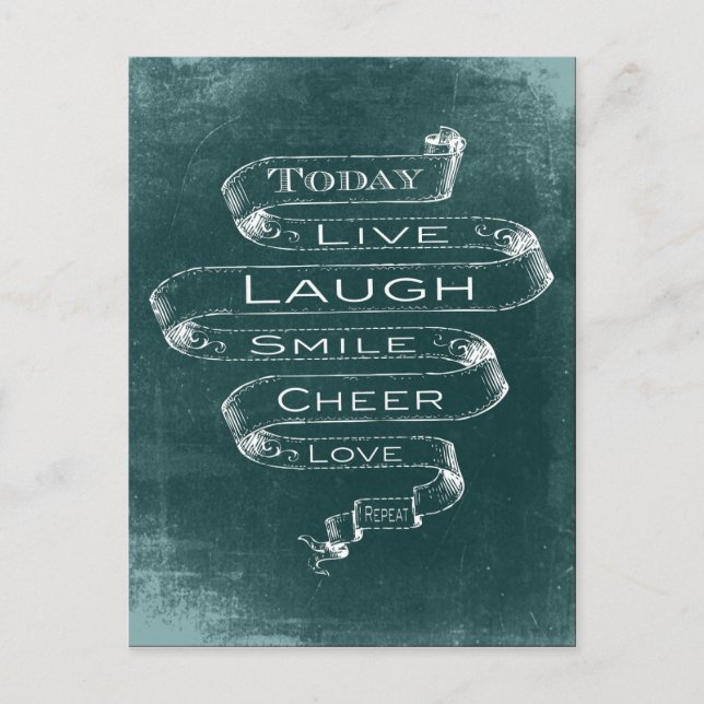 Chalkboard Inspirational - Live, Lachen Postkarte (Vorderseite)