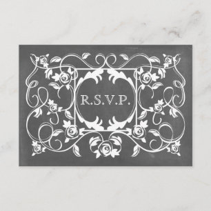 Chalkboard Inspiré Rose mariage RSVP