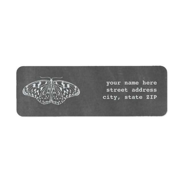 Chalkboard Inspiriert Butterfly-Adressetiketten (Vorne)