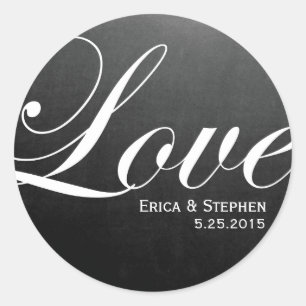 Chalkboard Inspirierte LIEBE Hochzeitsticker Runder Aufkleber