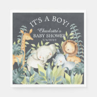 Chalkboard Jungle Animal Baby Dusche Papier Napkin