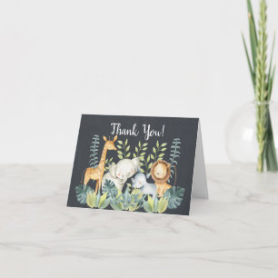 Chalkboard Jungle Baby shower Merci Note