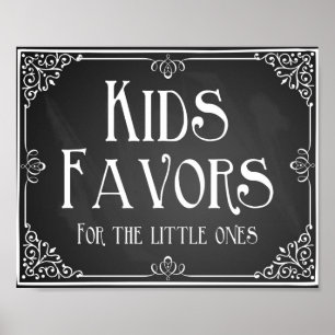 Chalkboard Kids Sweep Gusto Print Poster