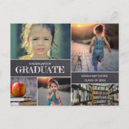 Chalkboard Kindergarten Graduate Foto Collage Ankündigungspostkarte