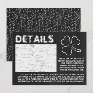 Chalkboard Kleeblatt, St Patrick's Day Detail Card Einladung