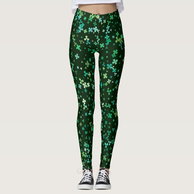 Chalkboard Kleeblatt St. Patrick's Day Leggings (Vorderseite)