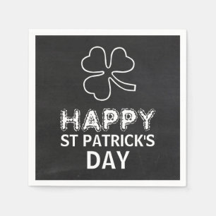 Chalkboard-Kleeblatt, St Patrick's Day Party Serviette