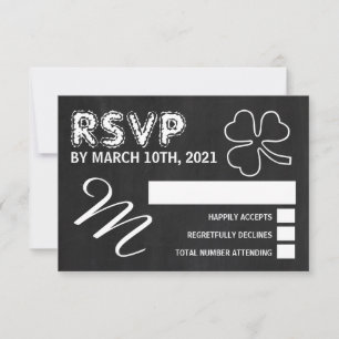 Chalkboard-Kleeblatt, St Patrick's Day Party UAWG RSVP Karte