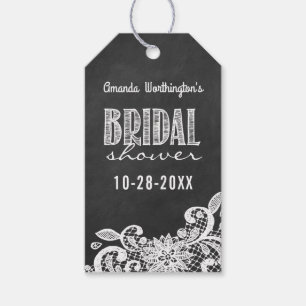 Chalkboard Lace Brautparty Gefallen Geschenktasten Geschenkanhänger