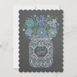 Chalkboard Lacy Mason Babydusche Es ist ein Junge Einladung