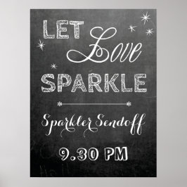 Chalkboard lass Liebe Sparkler Hochzeitschild Post Poster